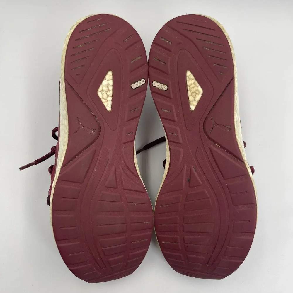 Puma NRGY Neko Knit Sneakers Men's Size 9.5 Burgundy Red Running Soft Foam Shoes